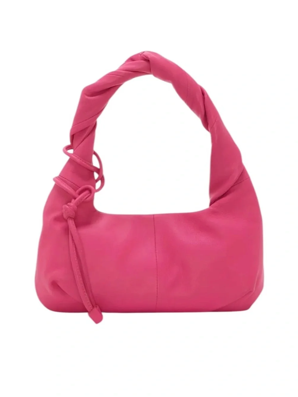 NWT Vince Camuto Leather Evlyn Bagette Top Handle Bag In Festival Fuchsia Pink
